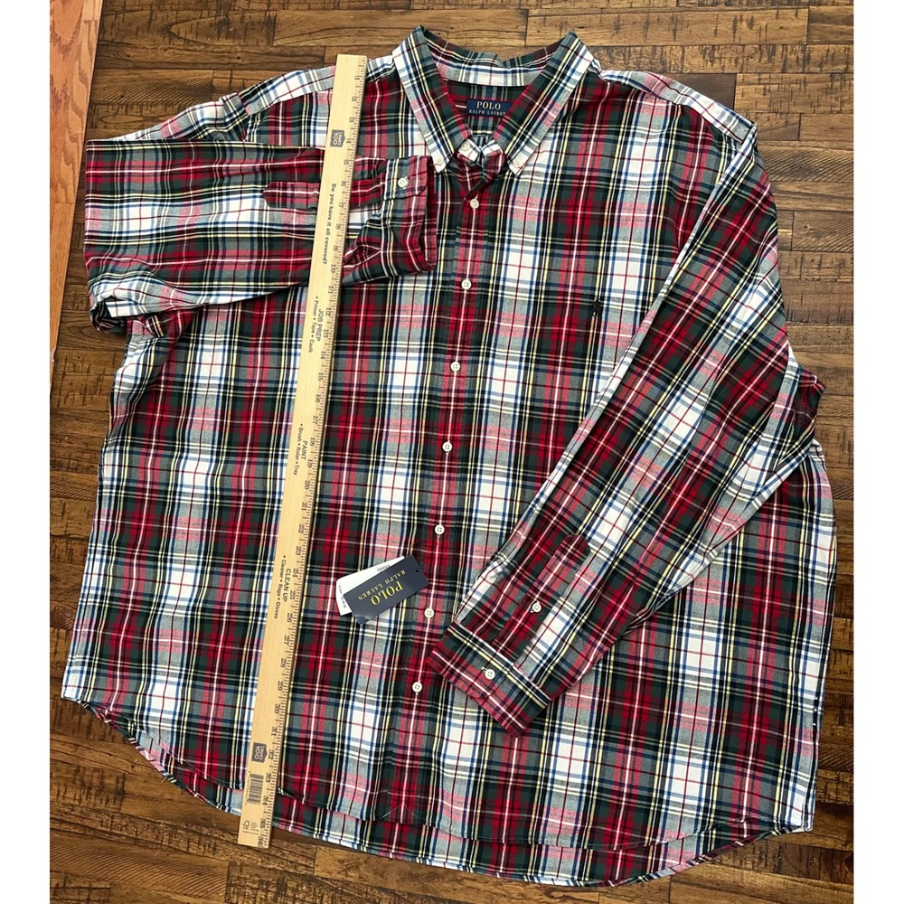 NWT $138 Polo Ralph Lauren Mens 4XB Pony Plaid Oxford Button Down Shirt Big - Picture 9 of 11